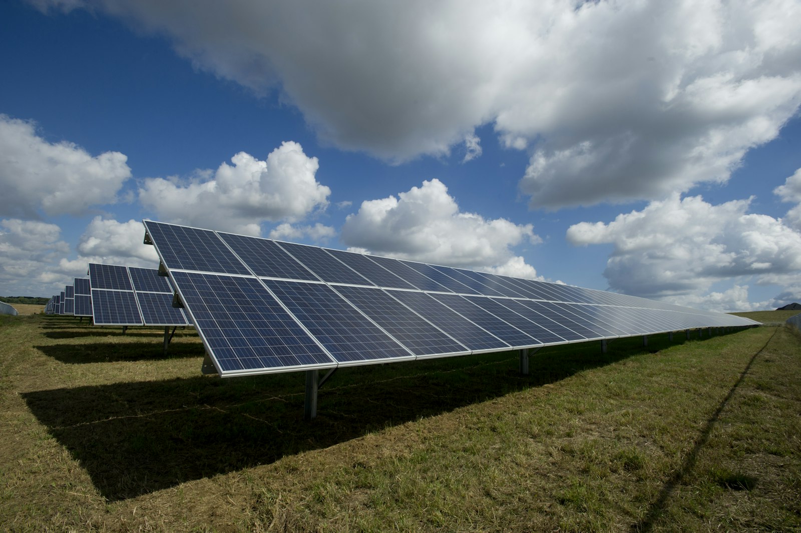 Panneaux solaires photovoltaïques sur un toit au soleil